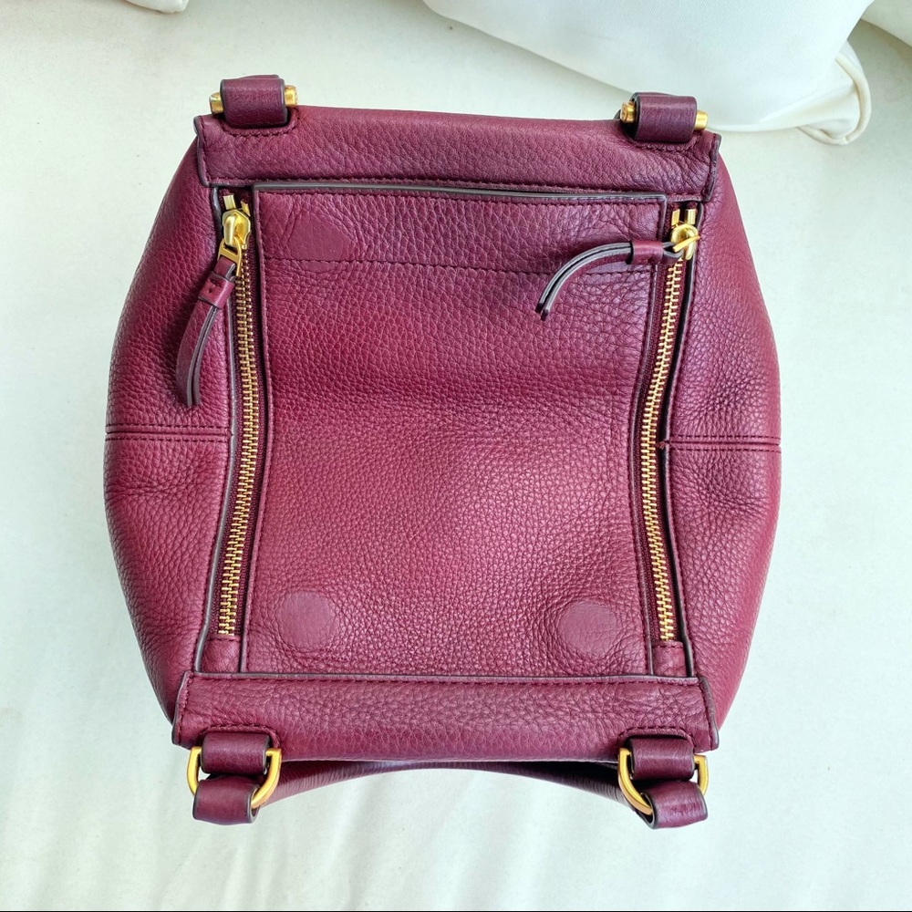 Tory Burch Claret Half Moon Satchel in Crimson EUC - Picture 10 of 16